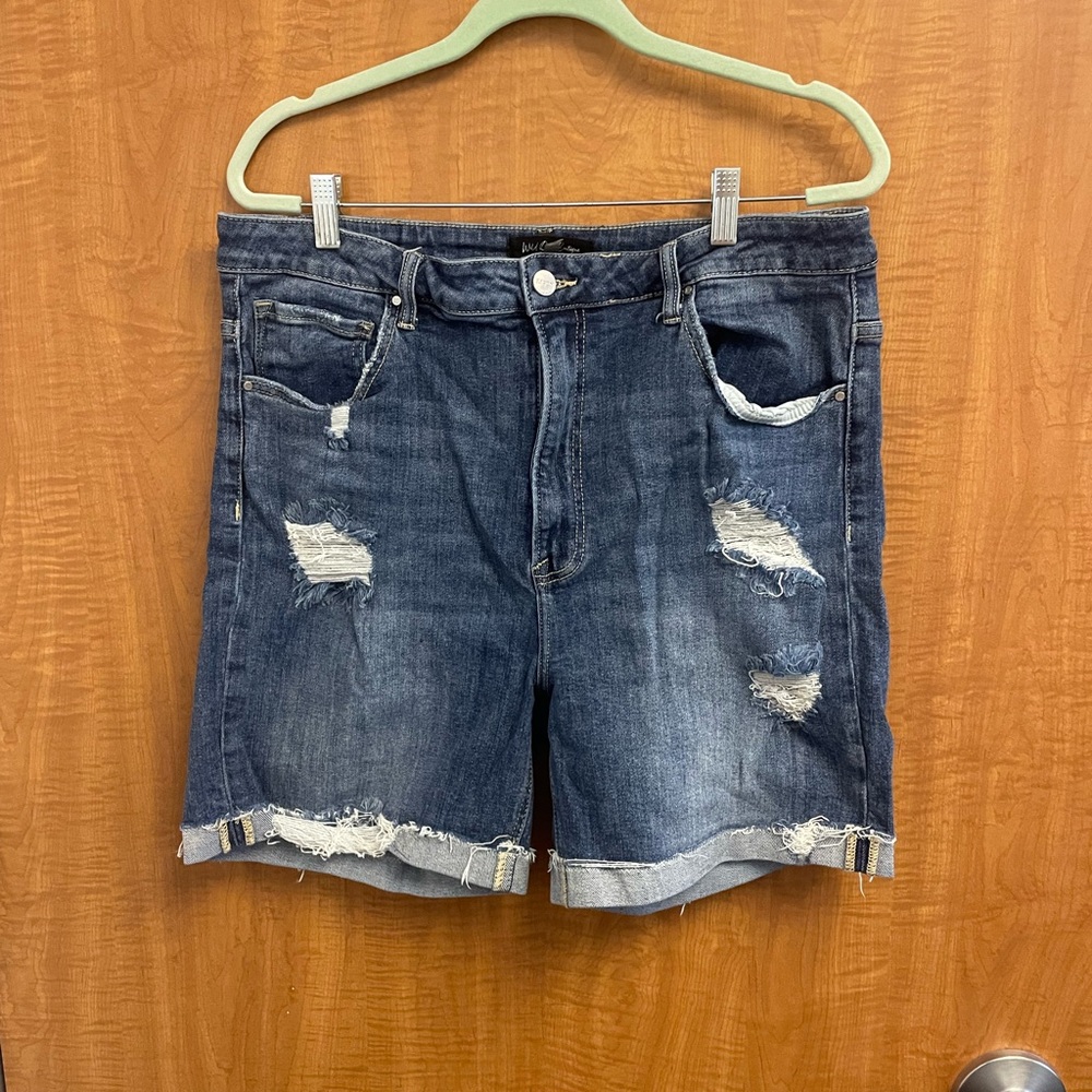 Distressed Denim Jean Shorts